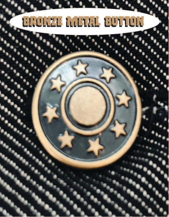 Bronze metal button of Greaser Jeans - Tarantula Clothing Company